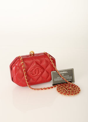 Rare Chanel 1994 Lambskin Octagon Mini Bag