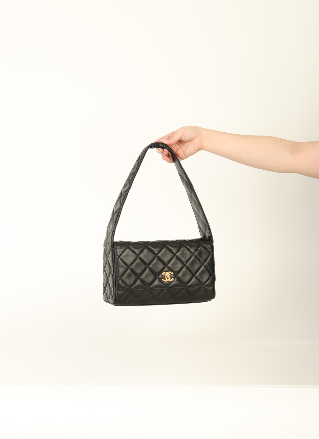 Chanel 1991 Lambskin Coco Crush Shoulder Bag