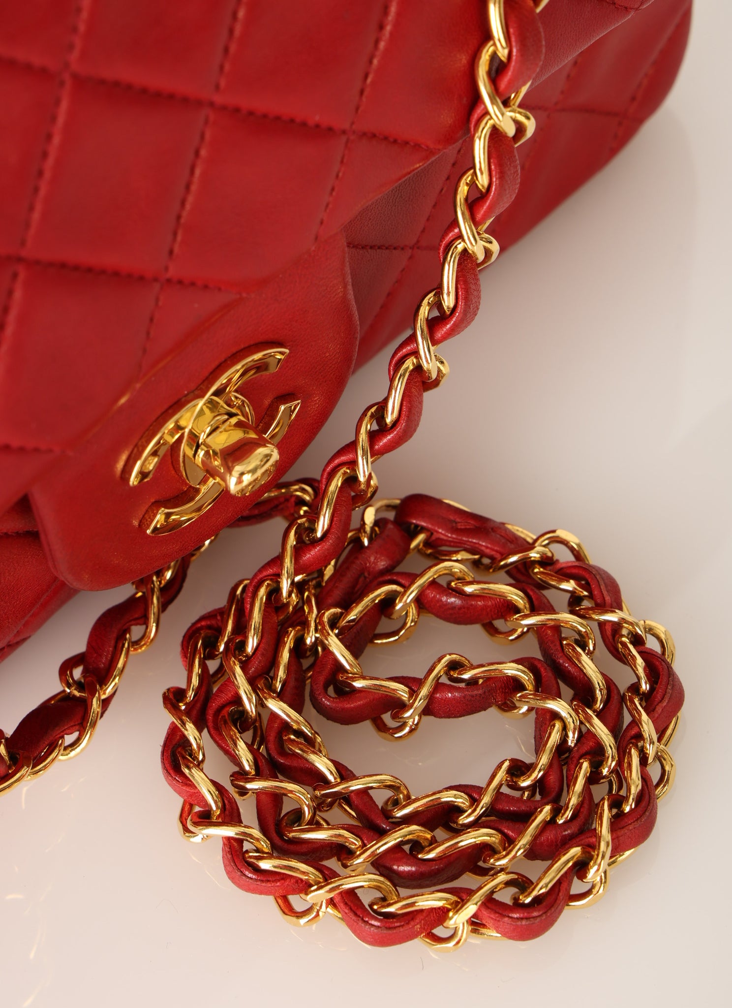 Chanel 1991 Lambskin Small Red Double Flap