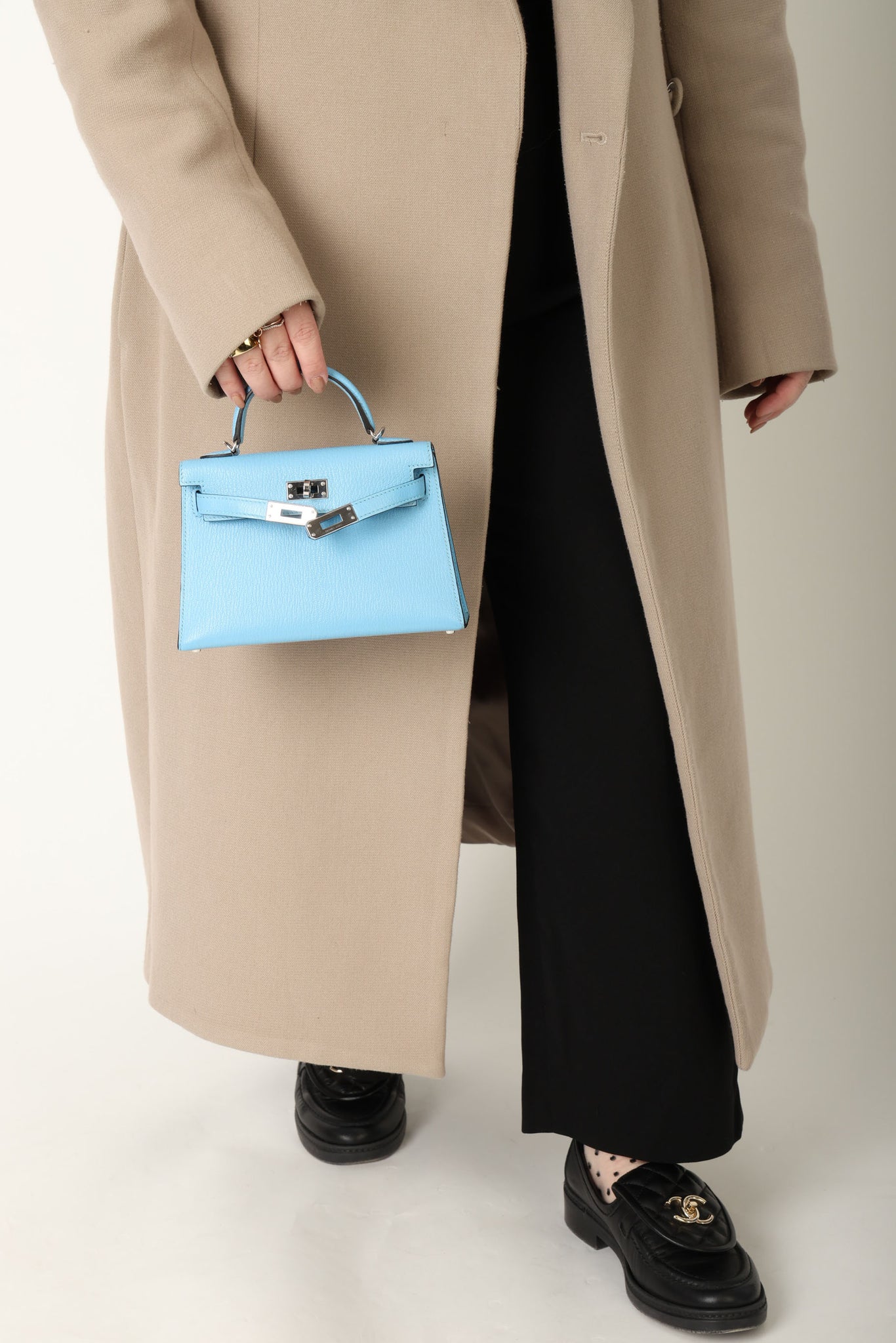 Hermès 2018 Blue Celeste Mini Kelly 20 PHW