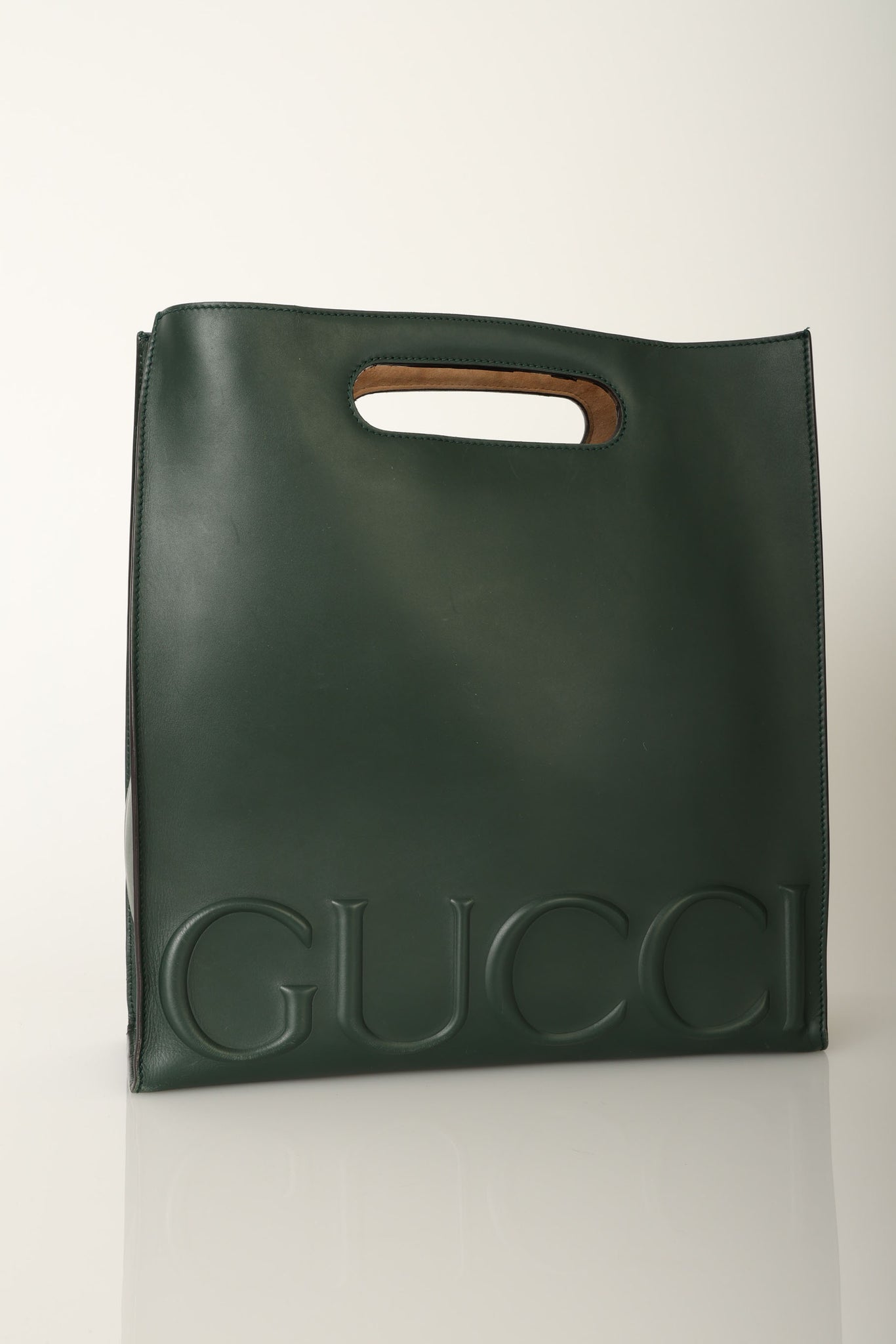 Gucci Embossed Leather Shopper Tote