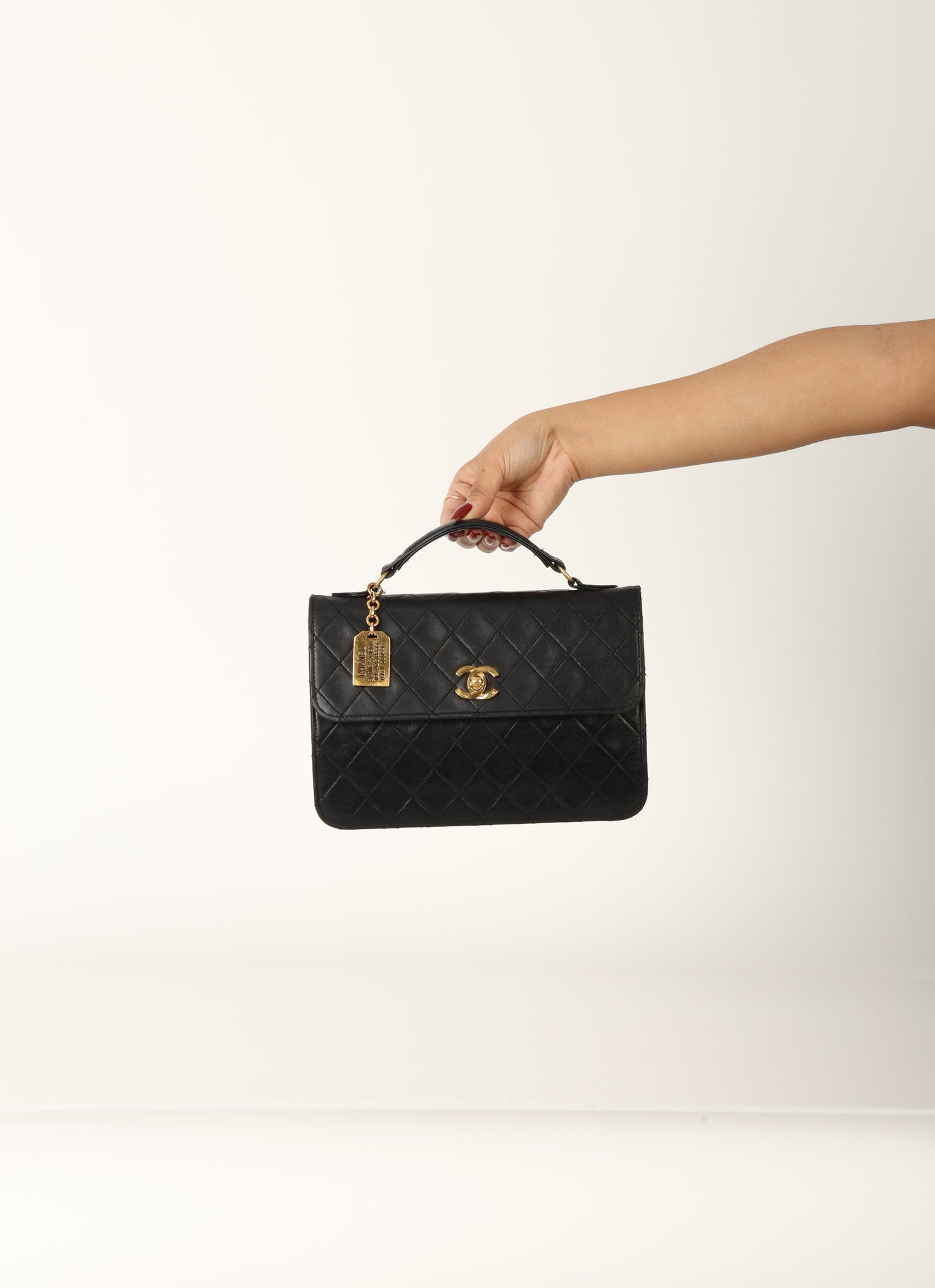 Ultra-Rare Chanel 1986 Lambskin Mini Turnlock Briefcase