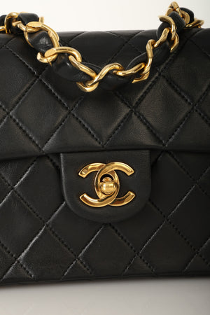 Chanel 1994 Lambskin Top Handle Mini Square Flap