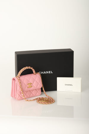 Chanel 2022 Lambskin Mini Top Handle