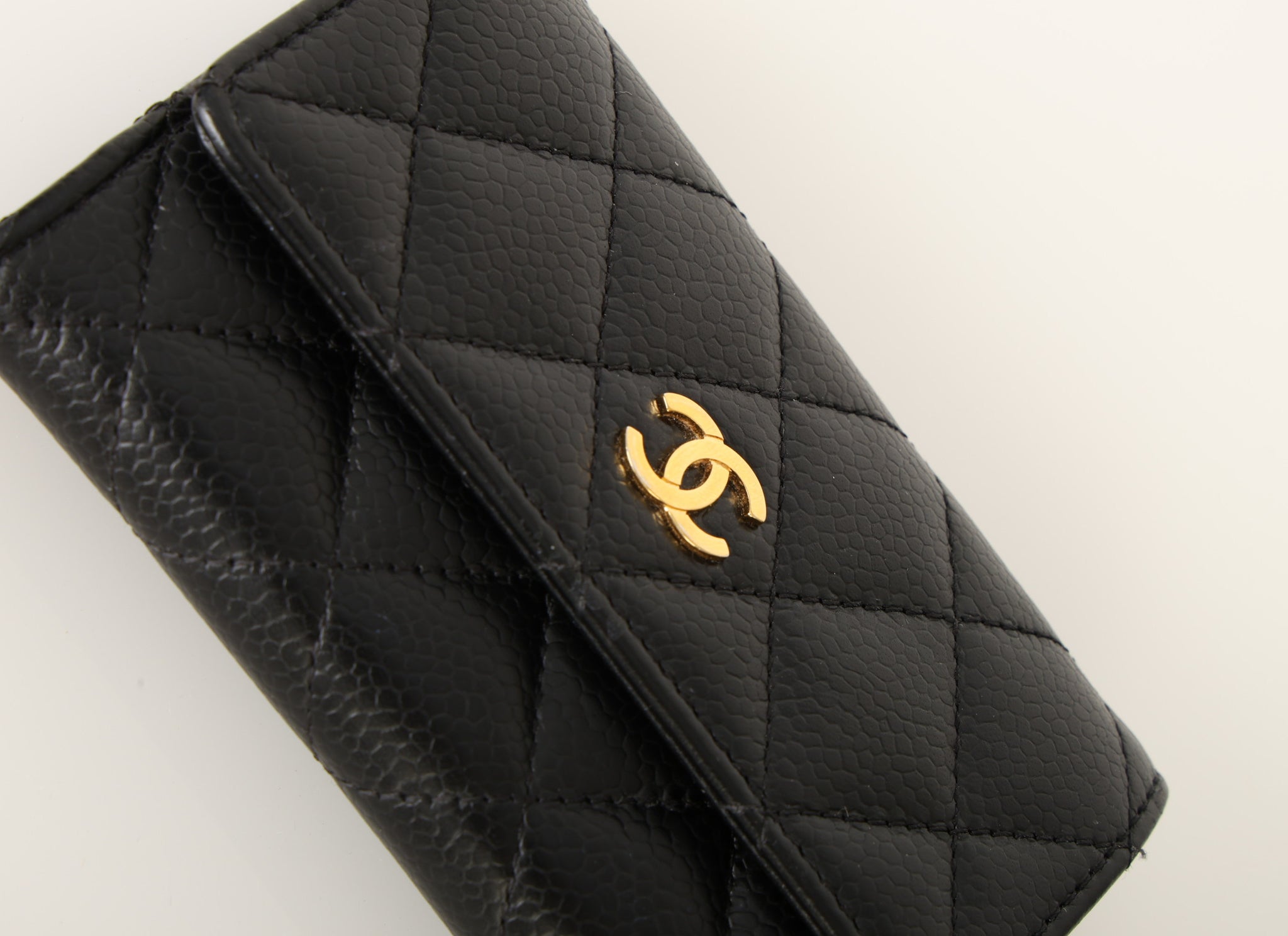 Chanel 2015 Caviar Cardholder w/ Chain