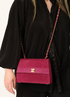 Chanel 1989 Suede Trapezoid Flap