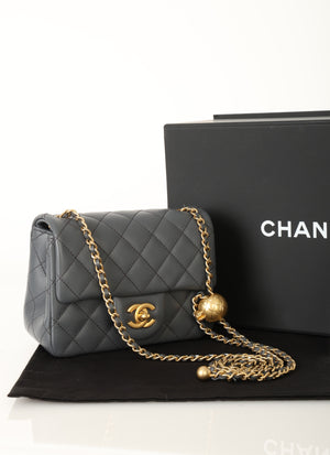 Chanel 2023 Lambskin Pearl Crush Mini Square Flap