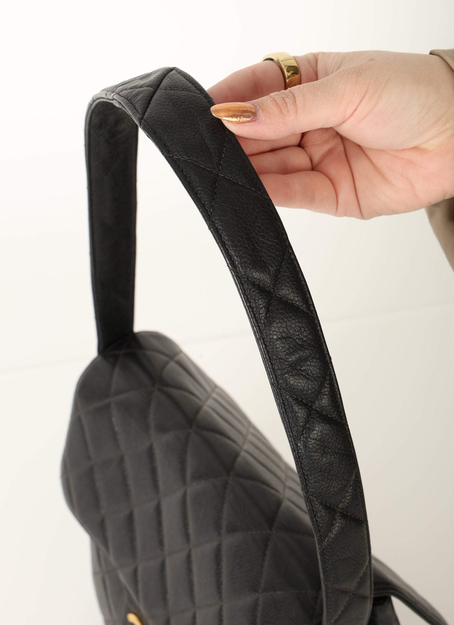 Chanel Caviar Double Turnlock Shoulder Bag