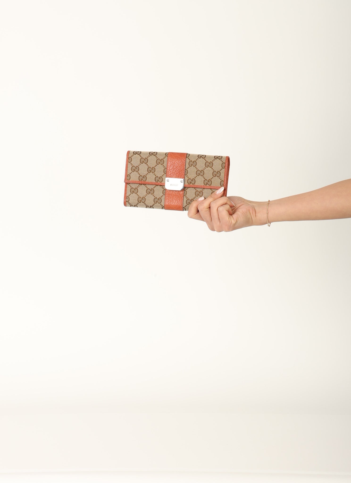 Gucci Monogram Wallet w/ Chain
