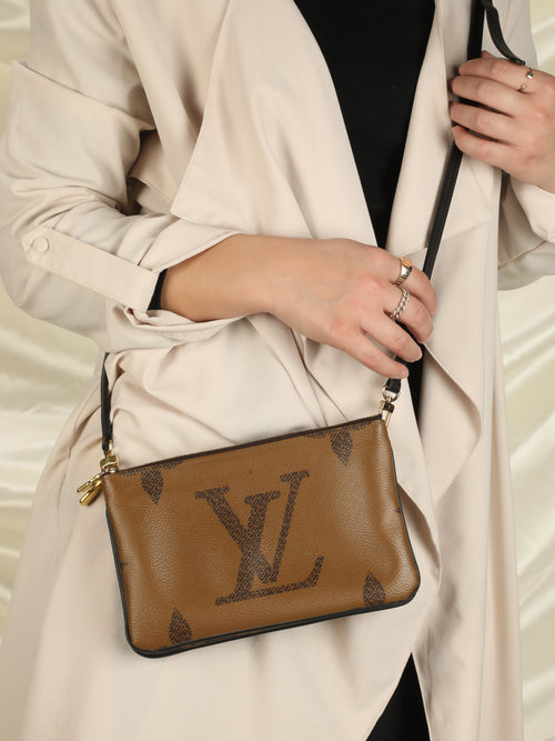Unboxing Louis Vuitton double zip pochette monogram 