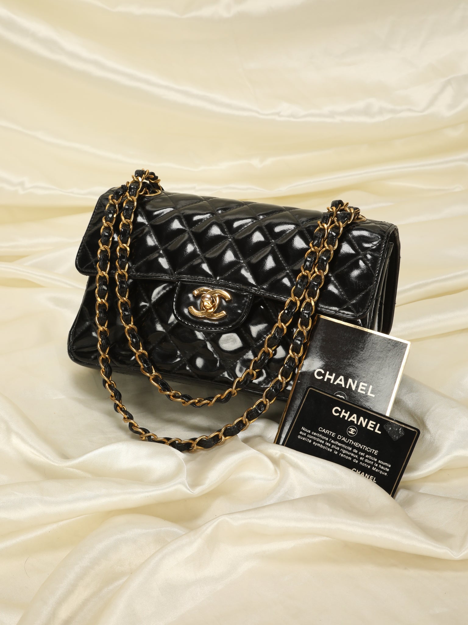 Rare Chanel Small Double-Sided Patent Flap Bag