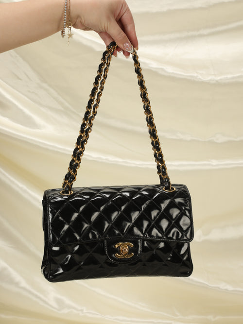 Chanel Black Leather Mademoiselle Turn Lock Flap Bag Chanel