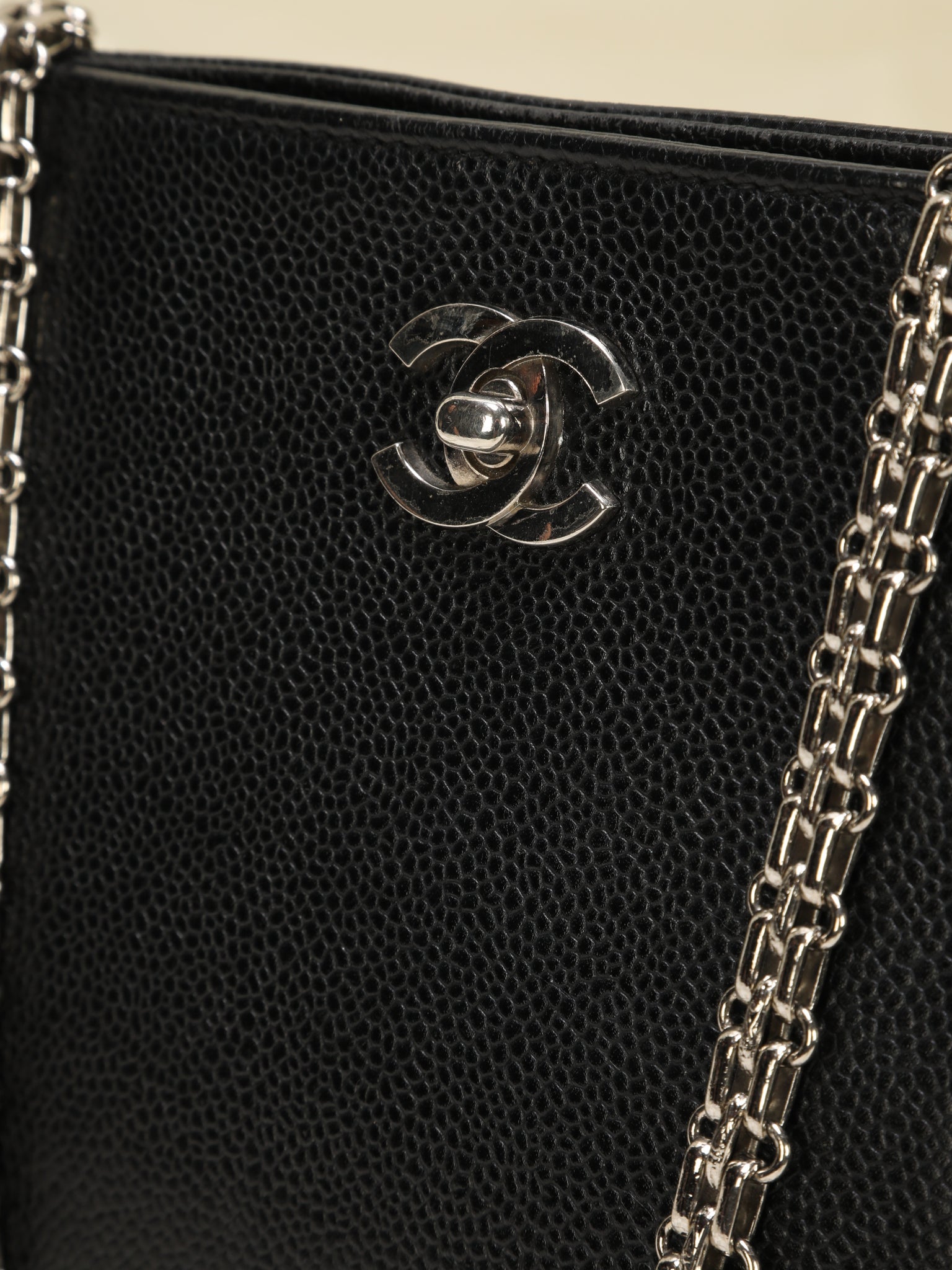 Chanel Caviar Chain Tote