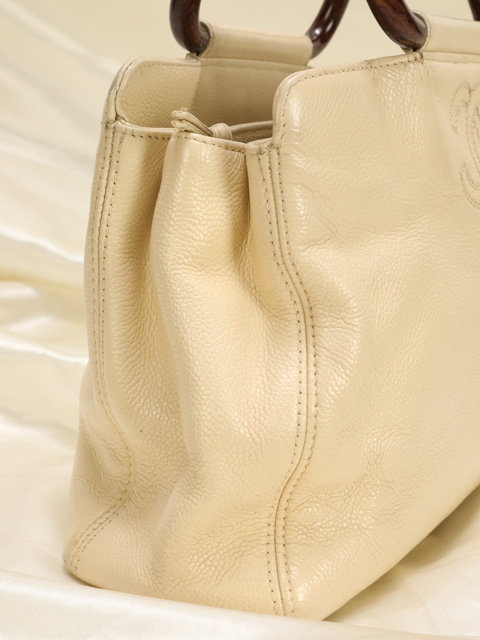 Chanel Vintage - Leather Cerf Tote Bag - Brown Beige - Leather