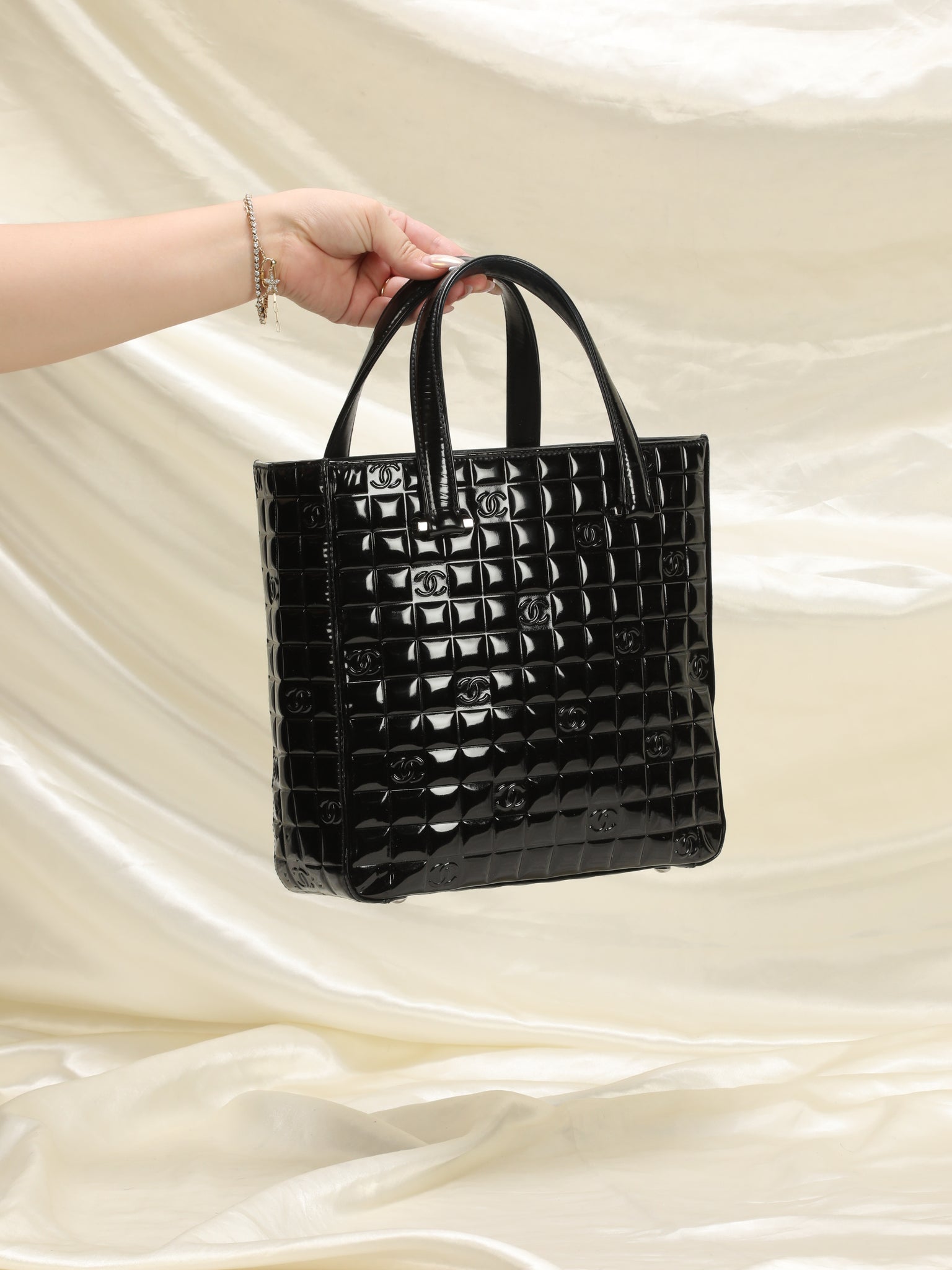 Chanel Patent Chocolate Bar Tote – SFN