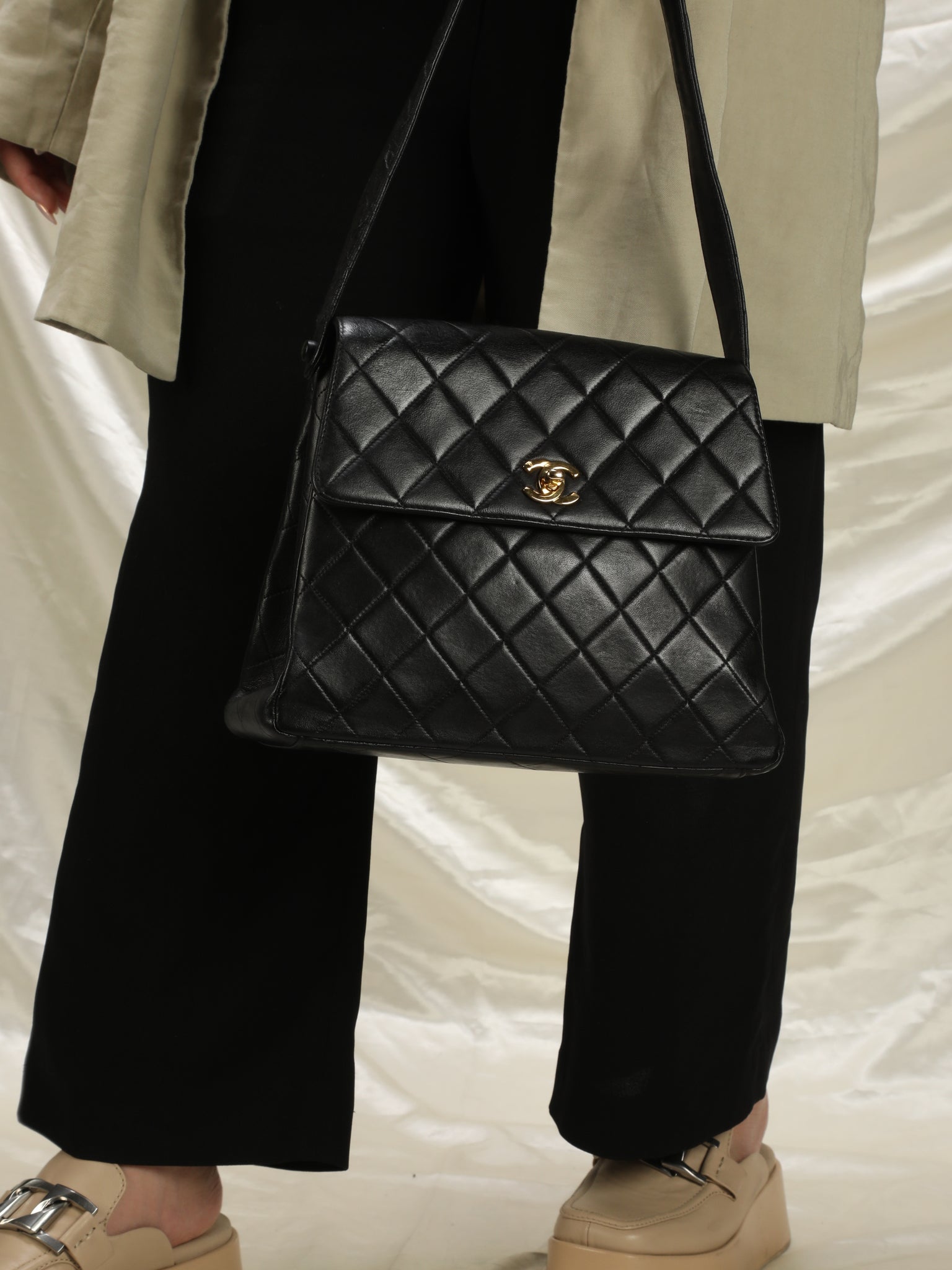 Rare Chanel Lambskin Flap Shoulder Bag
