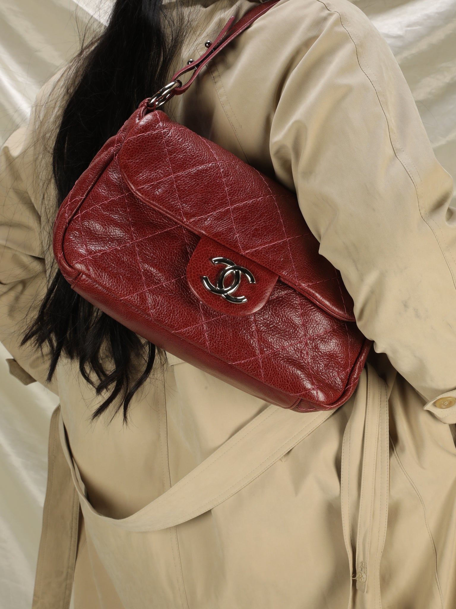Chanel Caviar Red Shoulder Bag