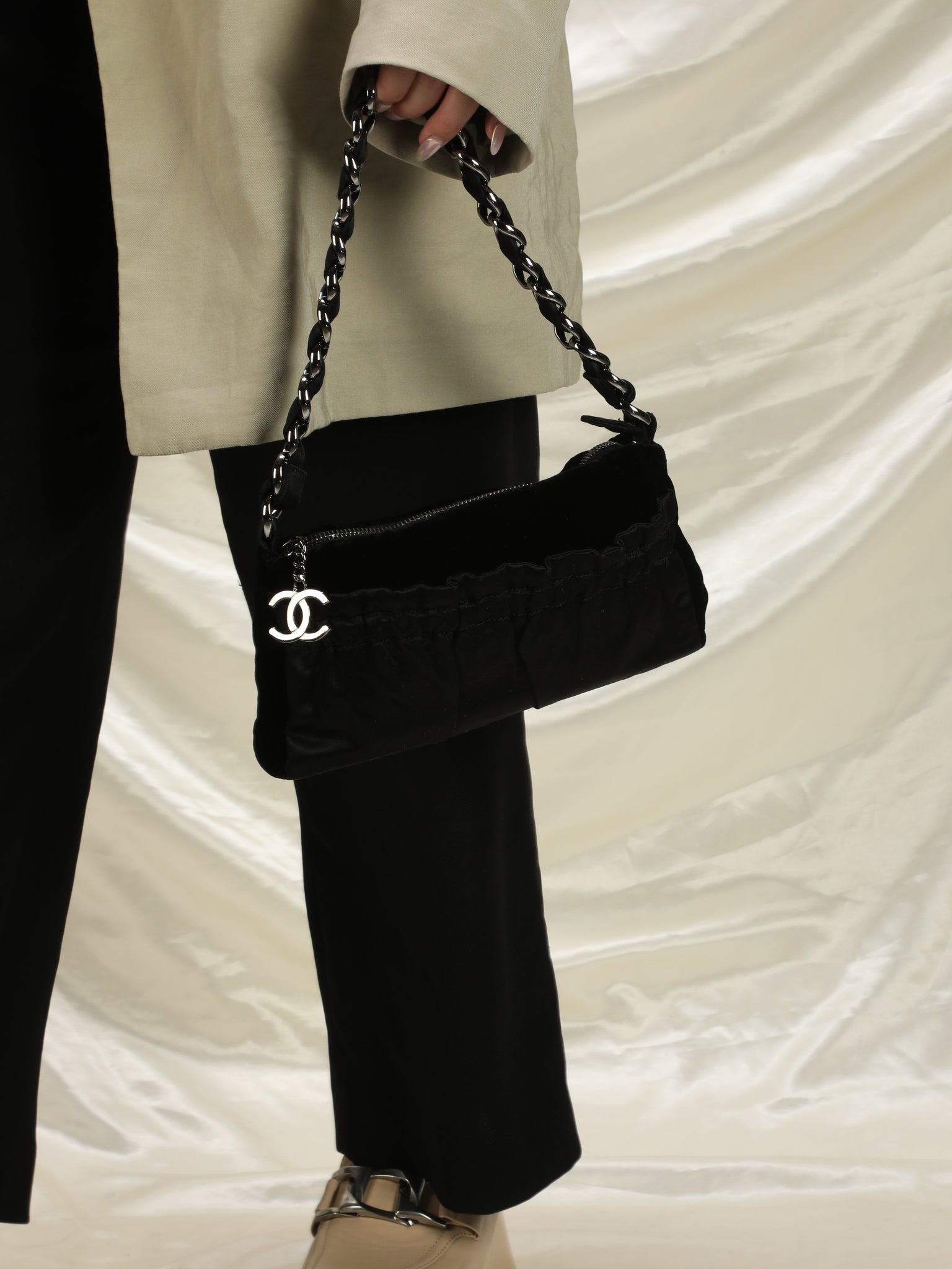 Chanel Velvet and Satin Chain Pochette