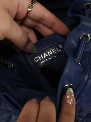 Chanel Cobalt Quilted Backpack
