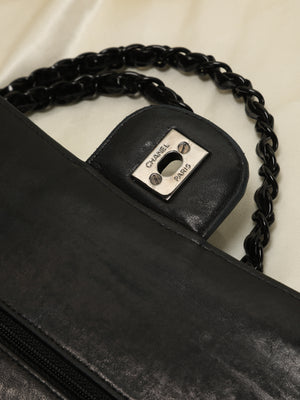 Extremely Rare Chanel Patent All Black Flap Bag