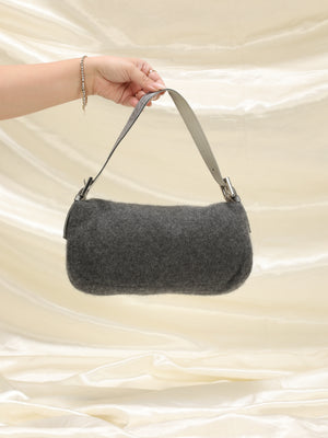 Extremely Rare Fendi Wool Crystal Baguette