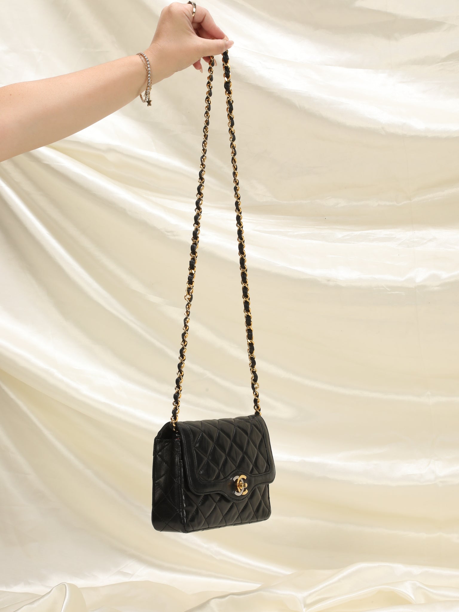 flap bag with chain