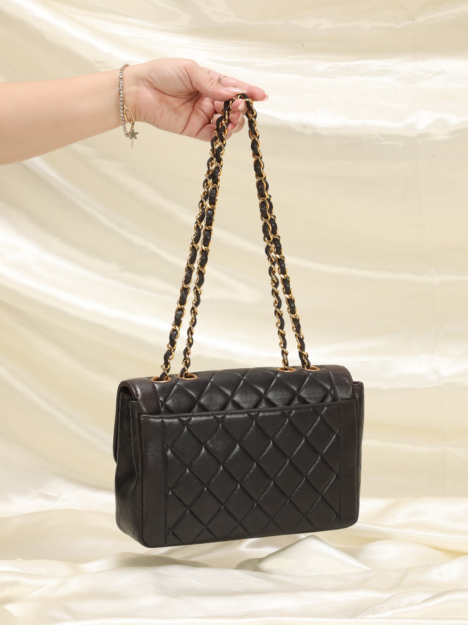 Chanel Lambskin Quilted Half Flap