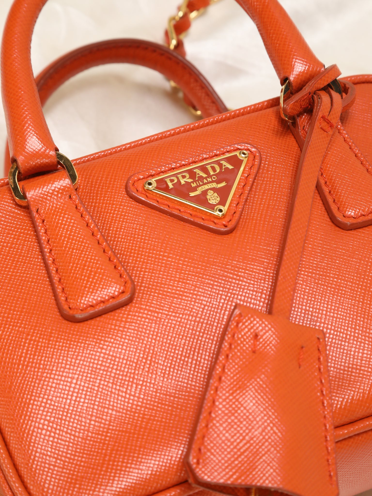 Orange Prada Galleria Saffiano Leather Mini-bag