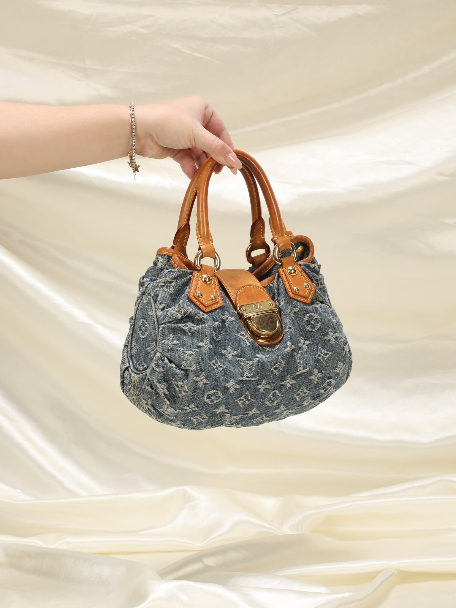 Louis Vuitton Monogram Denim Mini Pleaty Shoulder Bag, Louis Vuitton  Handbags