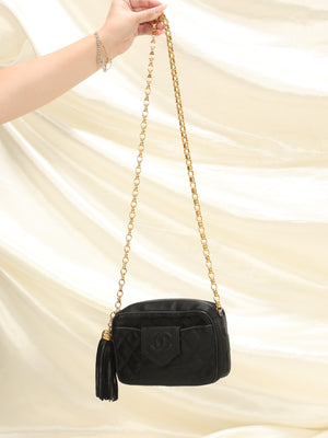 Chanel Chanel Red Lizard Leather shoulder bag with fringe Gold chain