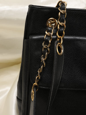Chanel Turnlock Caviar Double-Sided Tote