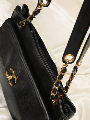 Chanel Turnlock Caviar Double-Sided Tote