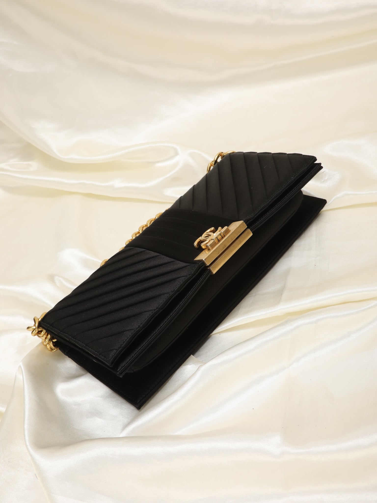 Extremely Rare Chanel 2019 Satin Clutch Bag