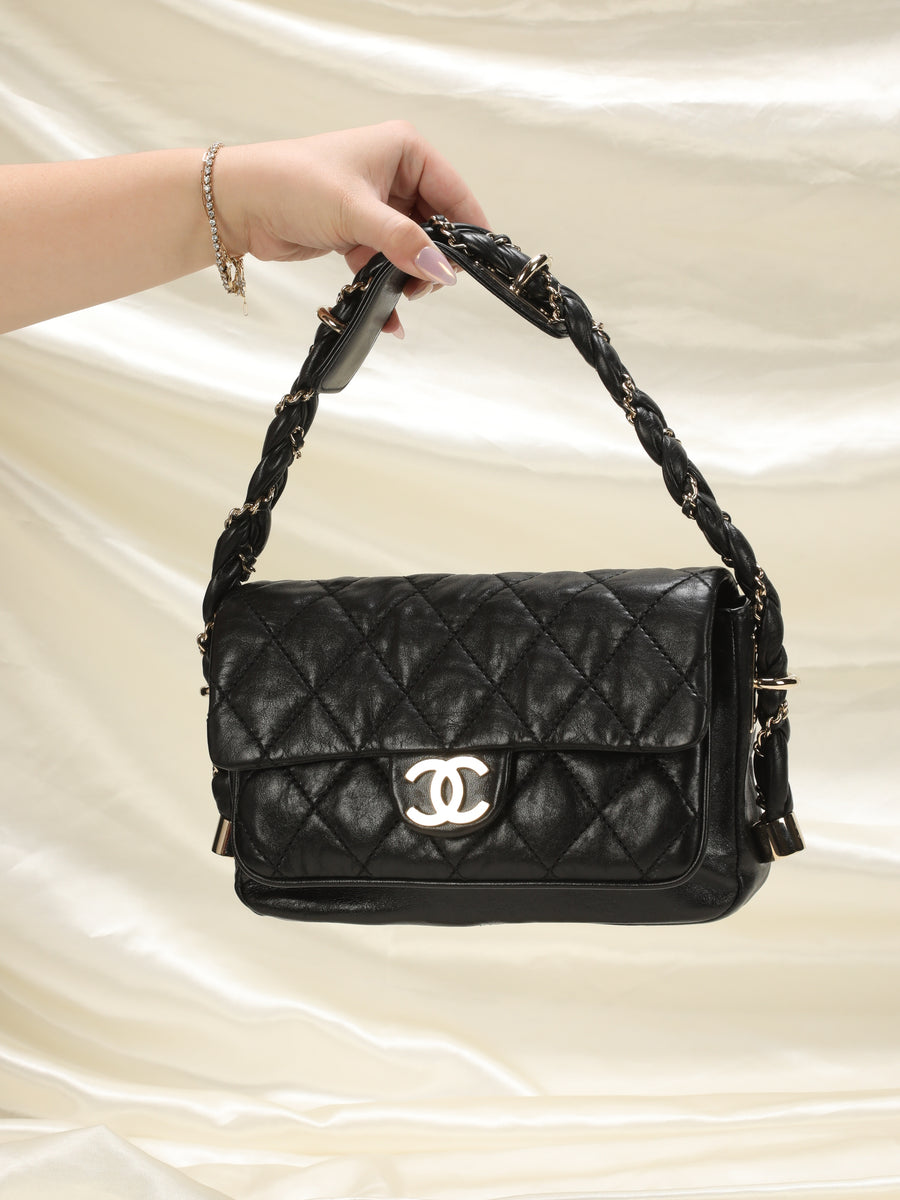 Chanel Black Quilted Lambskin Braided Edge Mini Flap Bag Gold Hardware,  2022 Available For Immediate Sale At Sotheby's