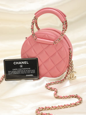 chanel round pink bag