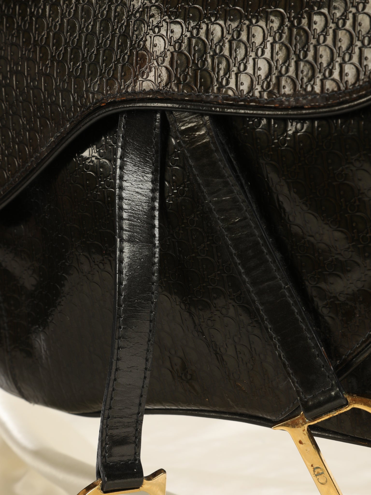 Extremely Rare Dior Patent Double Saddle Bag