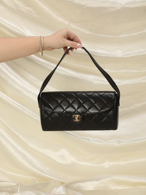 Extremely Rare Chanel Lambskin Double Turnlock Shoulder Bag – SFN