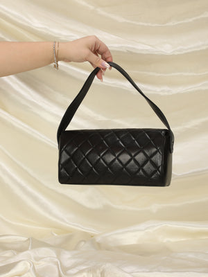 chanel black side bag leather