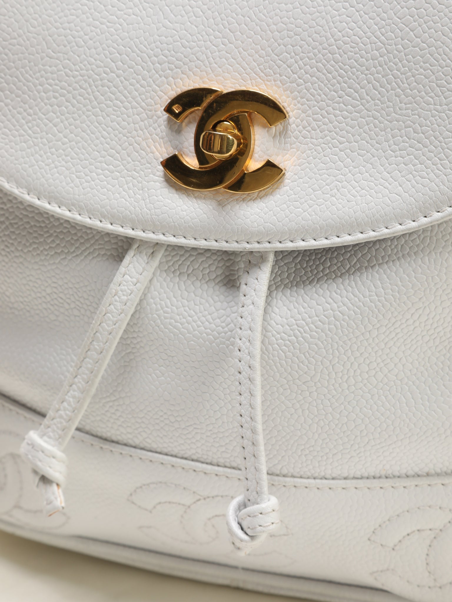 Chanel Caviar Logo Backpack