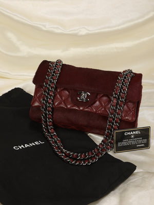 Extremely Rare Chanel Pony Hair and Calfskin Double Flap