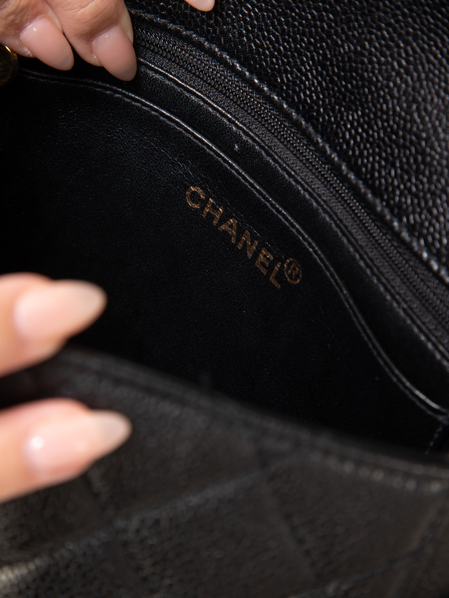 Chanel Caviar Turnlock Shoulder Bag