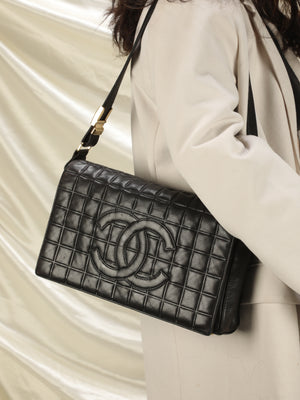 Chanel Lambskin Chocolate Bar Flap Bag