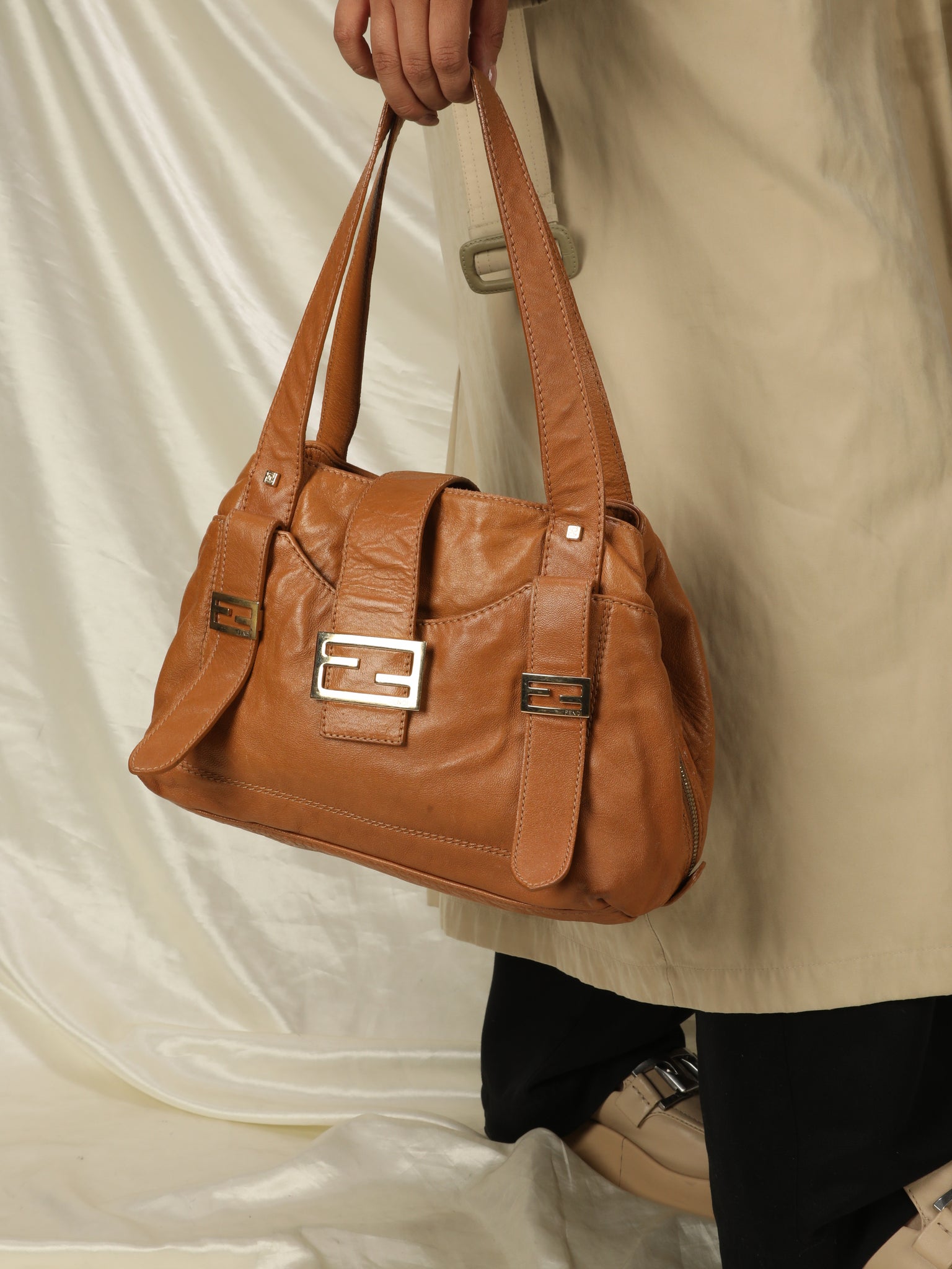 Rare Fendi Leather Shoulder Bag
