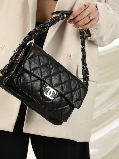 Chanel Purple Lambskin 'LADY BRAID' Flap Bag