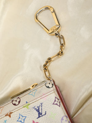 Louis Vuitton Pochette Cles Key Pouch Murakami Multicolor White