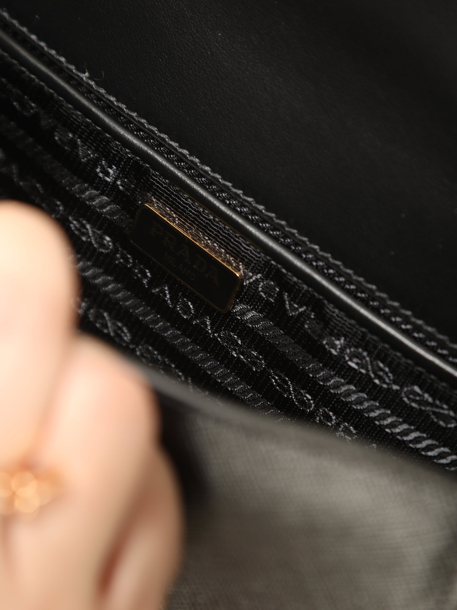 Prada Pattina Flap Shoulder Bag Saffiano Leather Small Black 2224571