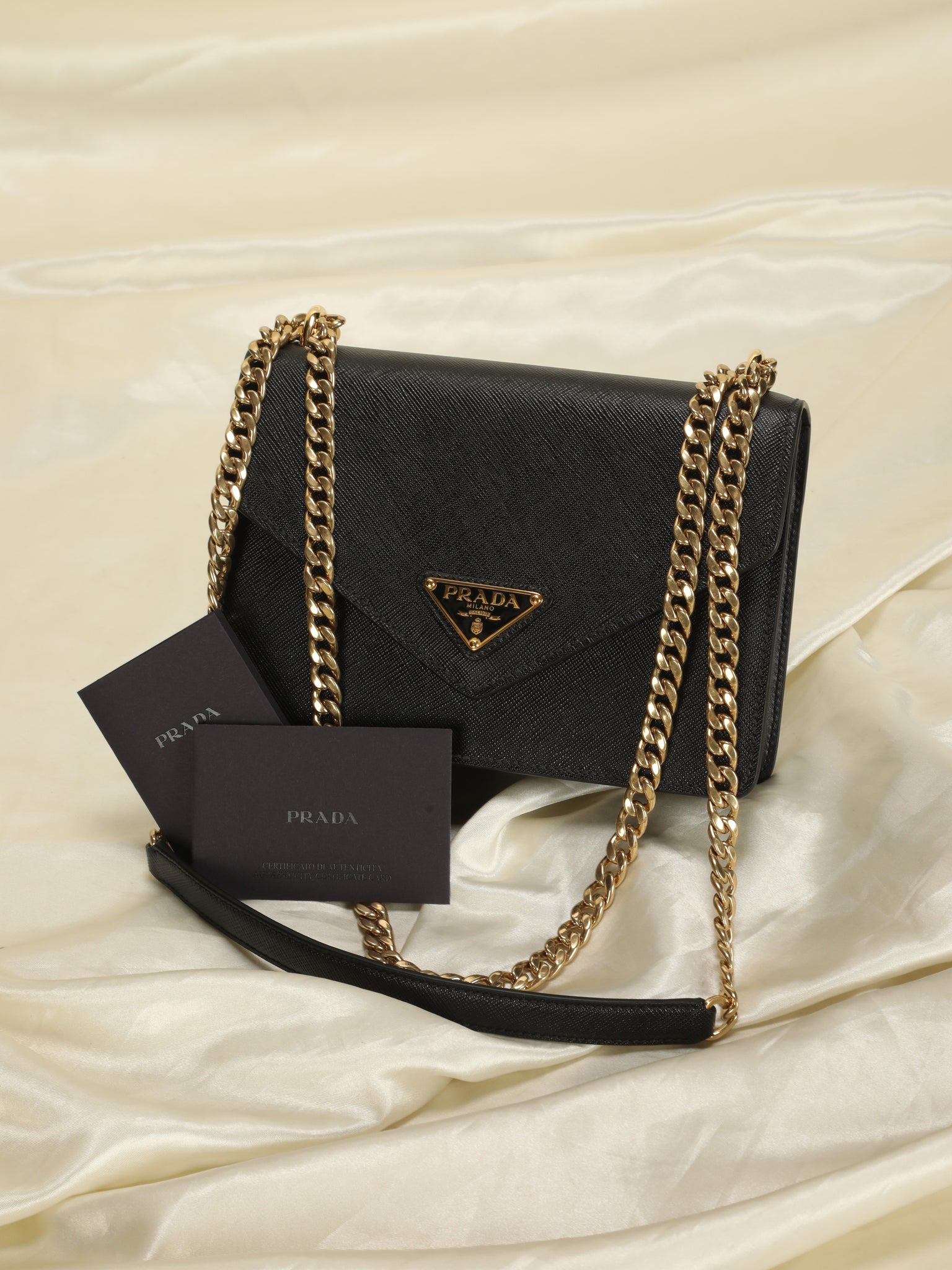 Prada Saffiano Leather Crossbody Flap Bag