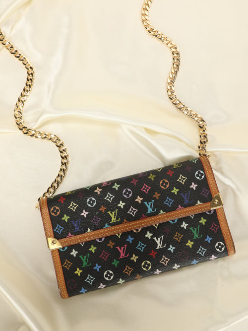 Chain bag leather handbag Louis Vuitton Multicolour in Leather