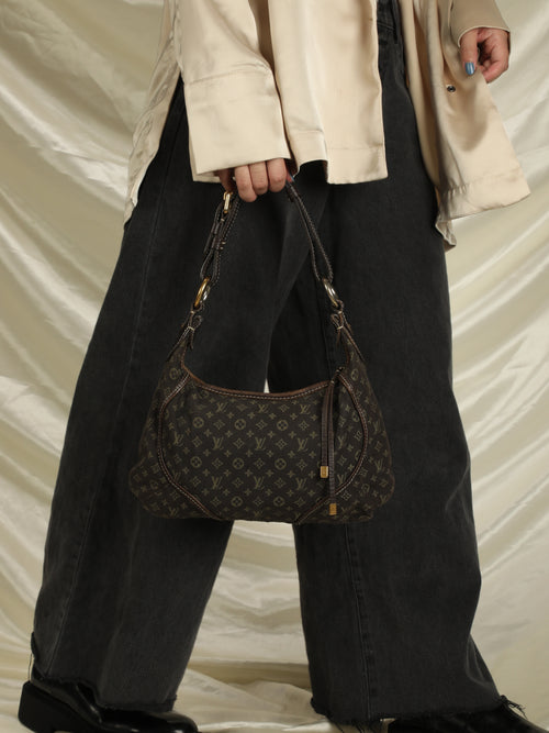 Brown Louis Vuitton Monogram Mini Lin Romance Hobo Bag – Designer