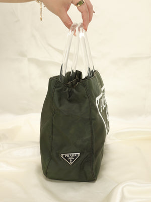 Rare Prada Nylon Lucite Tote Bag